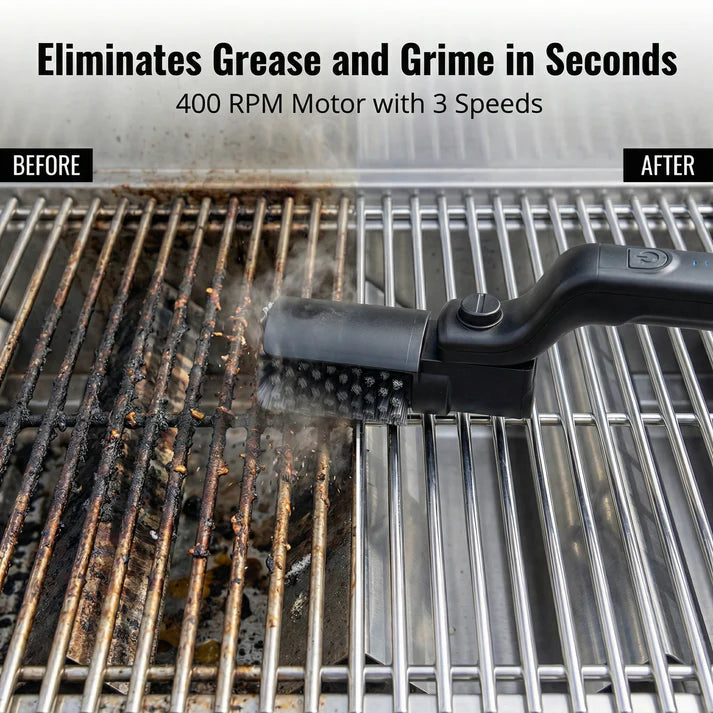GrillGale · High-Speed Grate Cleaner—100% Bristle-Safe. 0% Effort.