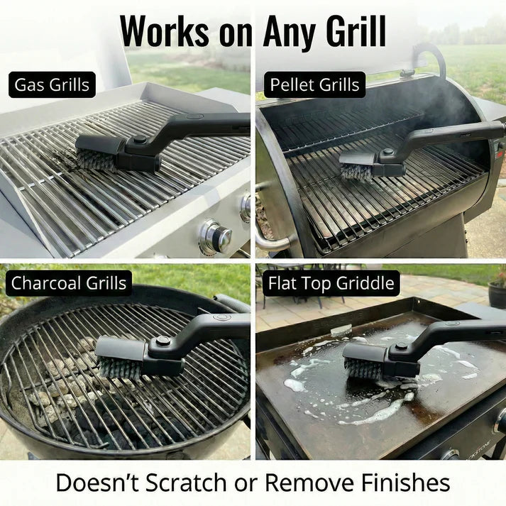 GrillGale · High-Speed Grate Cleaner—100% Bristle-Safe. 0% Effort.