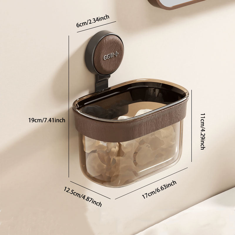 Wood Grain Suction Storage Box – Hollow Drainage & Wide Opening Design